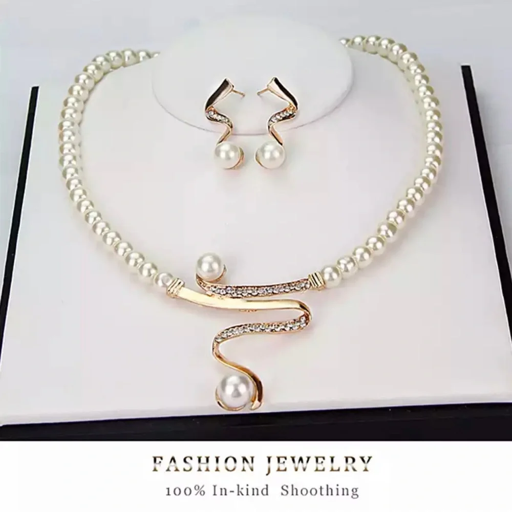 Elegant Women Bridal Wedding Necklace Earrings - Picture 2 of 3